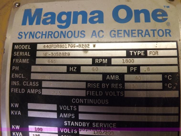 image for item F6284 Magna One 100 KW generator