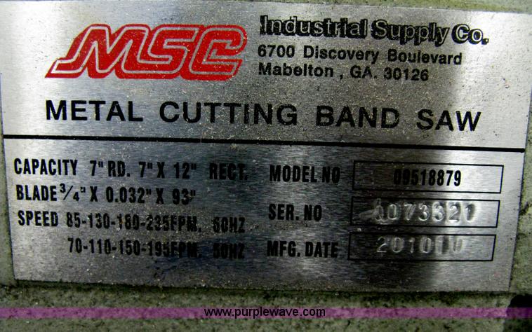image for item M9120 2010 MSC metal cutting band saw