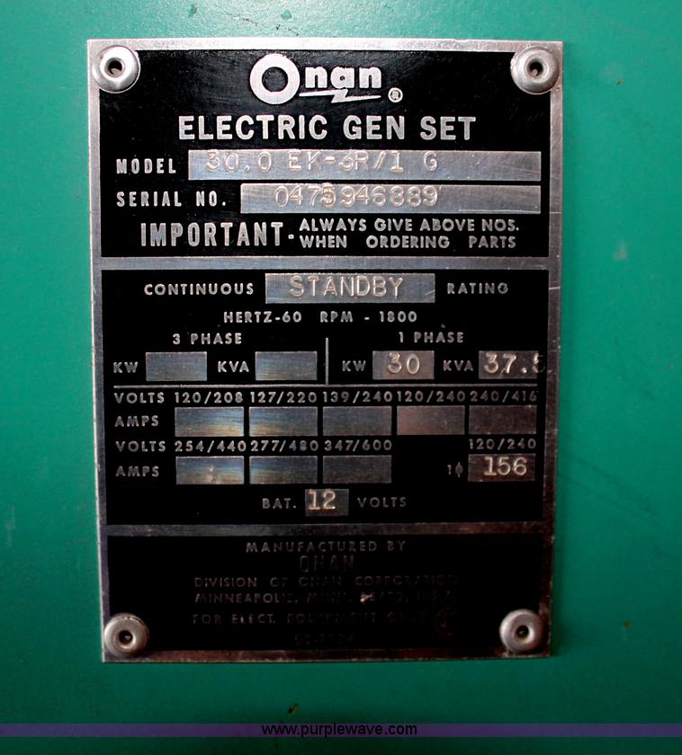 image for item C2894 Onan 30 kW generator