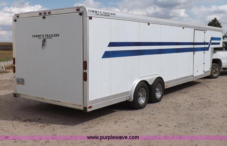 image for item F6105 1989 Tommy's Trailers tandem axle enclosed gooseneck trailer