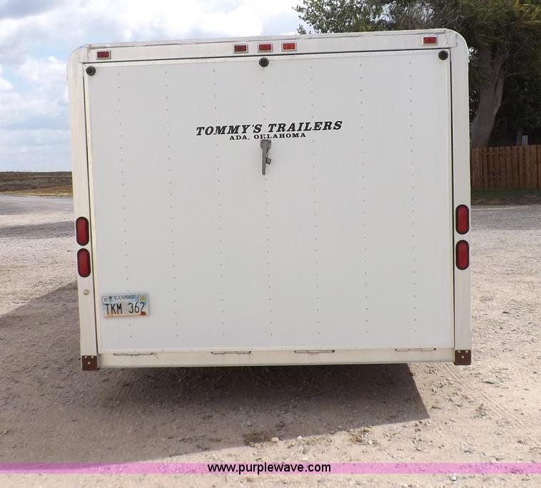 image for item F6105 1989 Tommy's Trailers tandem axle enclosed gooseneck trailer