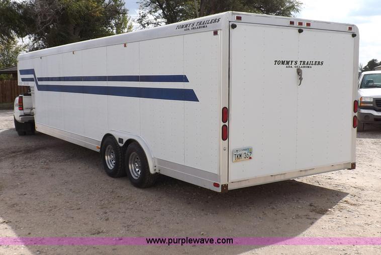 image for item F6105 1989 Tommy's Trailers tandem axle enclosed gooseneck trailer