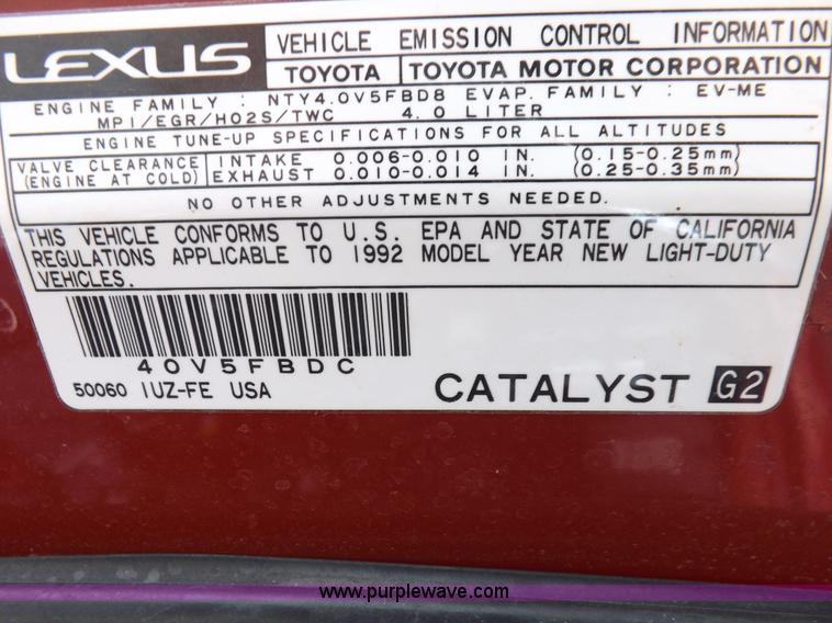 image for item F6106 1992 Lexus SC400