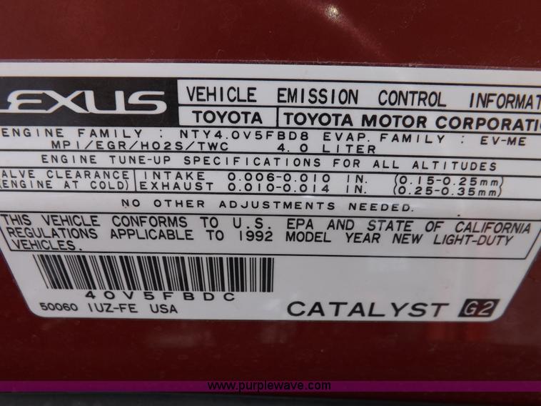 image for item F6106 1992 Lexus SC400