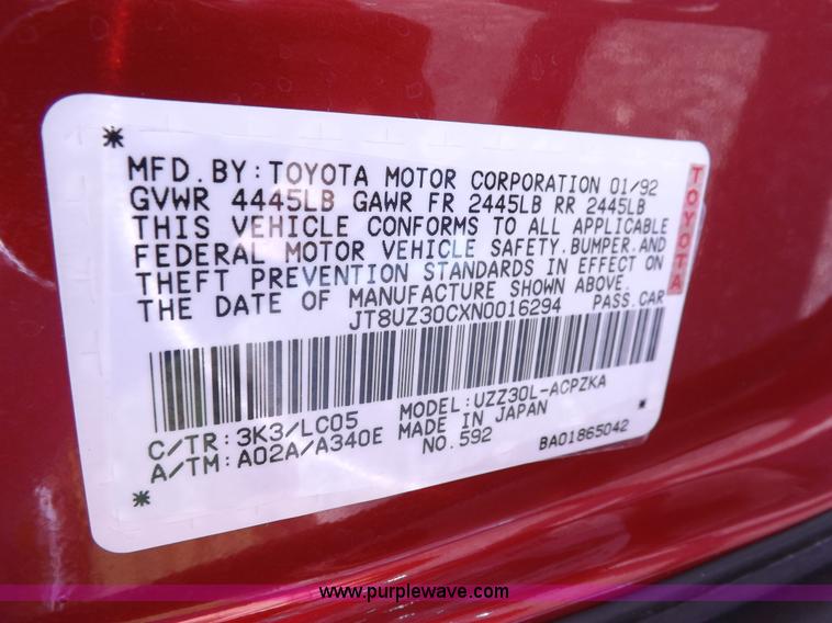 image for item F6106 1992 Lexus SC400