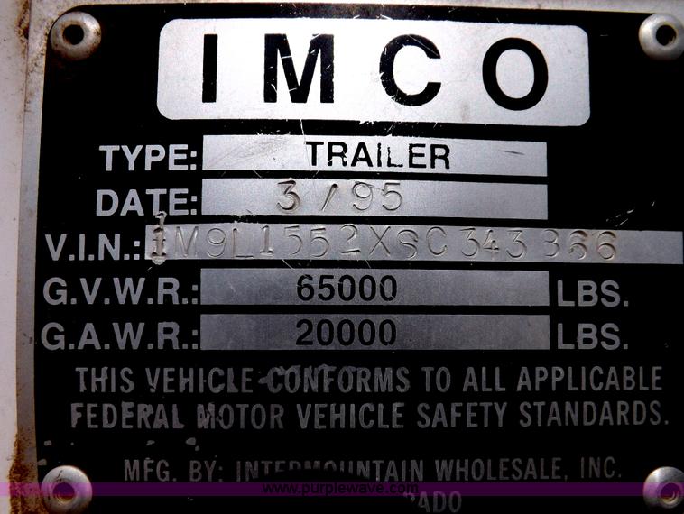image for item F6184 1995 Imco 55' walking floor trailer