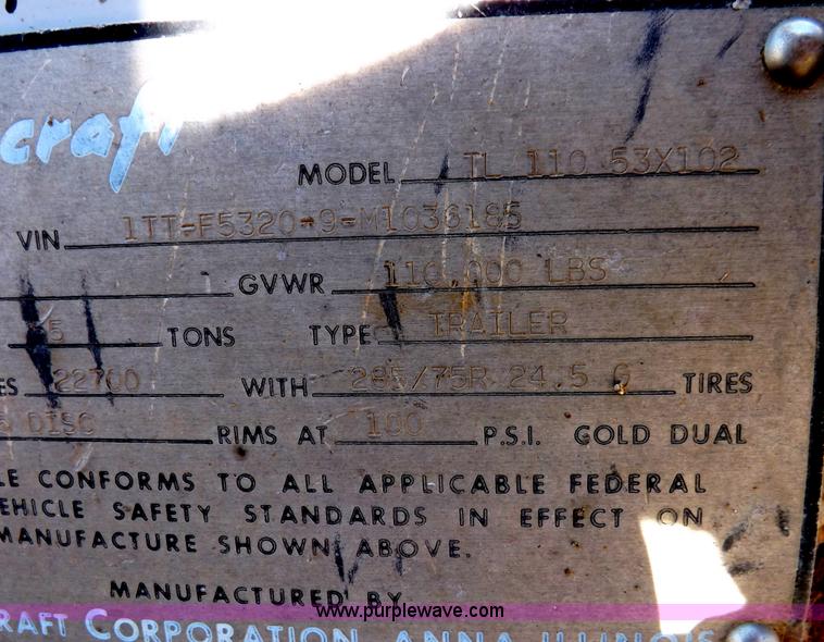 image for item F6216 1991 Transcraft 55'9" flatbed trailer