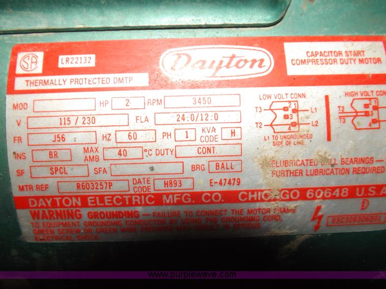 image for item J9098 Speedaire air compressor