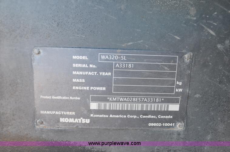 image for item C3055 2007 Komatsu WA320-5L wheel loader