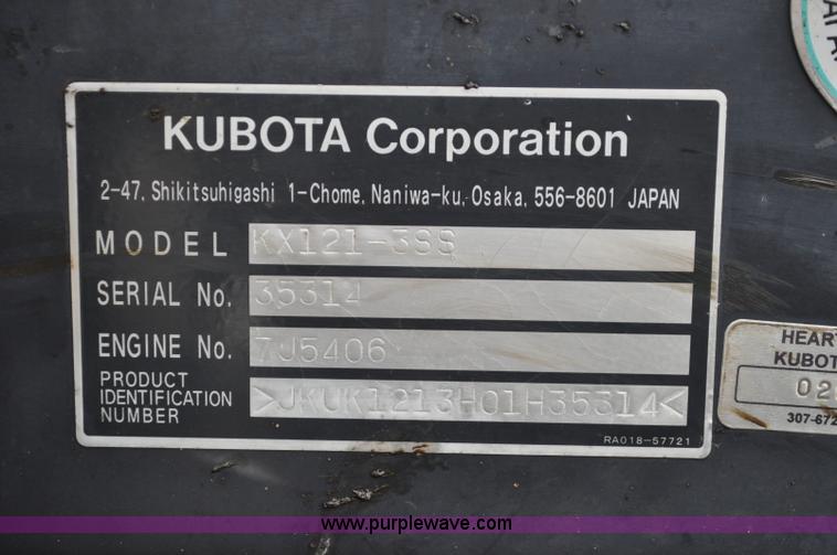 image for item C3113 2009 Kubota KX121-3SS mini excavator