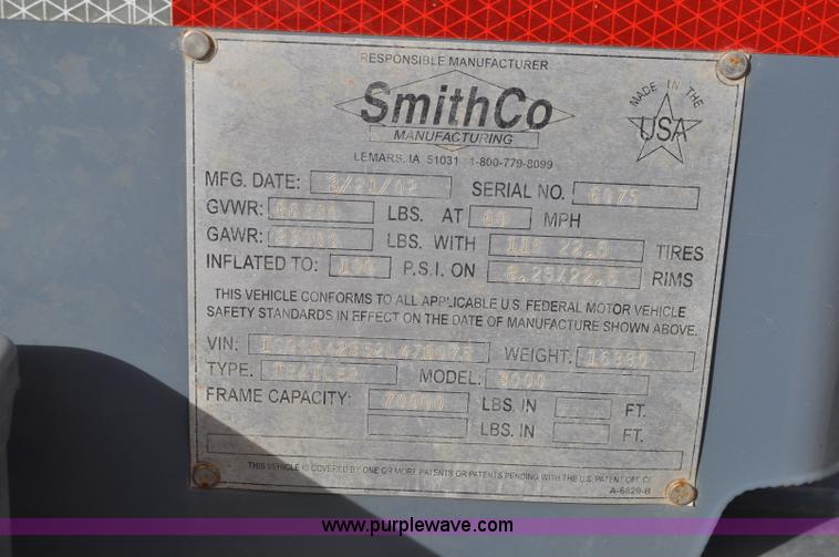 image for item C3175 2002 Smith Co side dump trailer