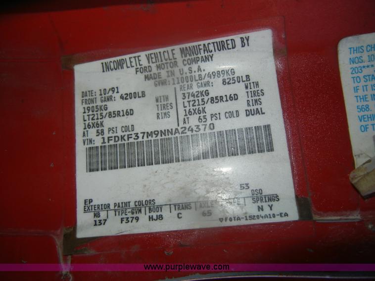 image for item D4709 1992 Ford F350 service truck