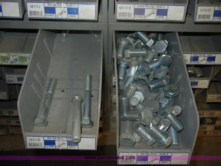 image for item T9515 (9) bins of assorted Grade 5 bolts, nuts, and washers