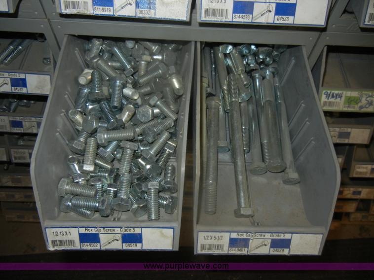 image for item T9515 (9) bins of assorted Grade 5 bolts, nuts, and washers
