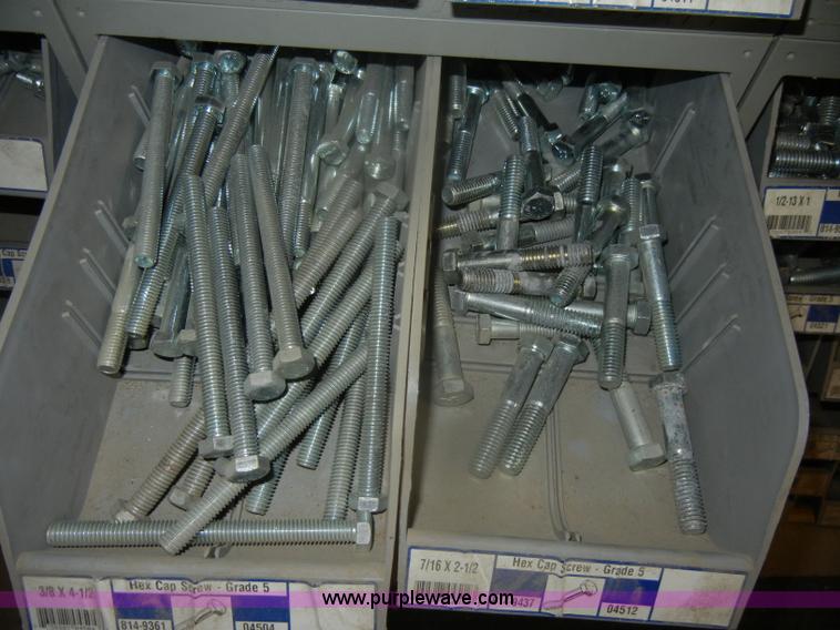 image for item T9515 (9) bins of assorted Grade 5 bolts, nuts, and washers