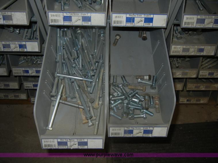 image for item T9515 (9) bins of assorted Grade 5 bolts, nuts, and washers