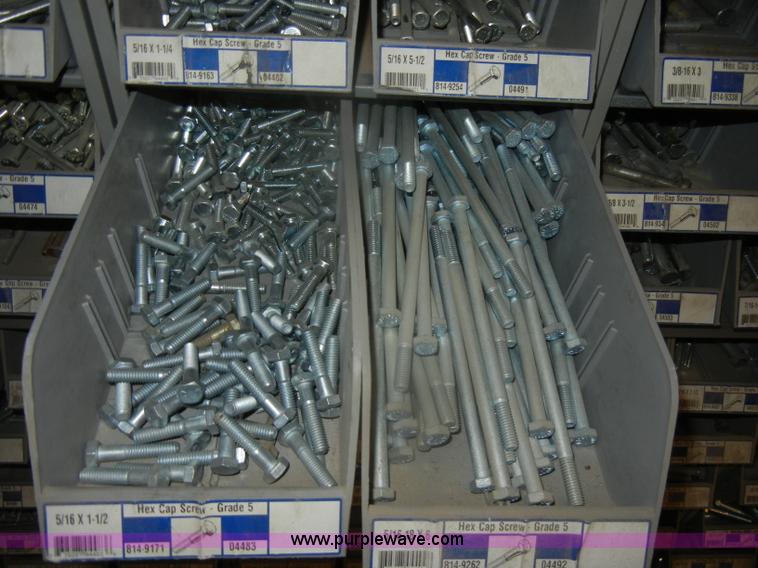 image for item T9515 (9) bins of assorted Grade 5 bolts, nuts, and washers