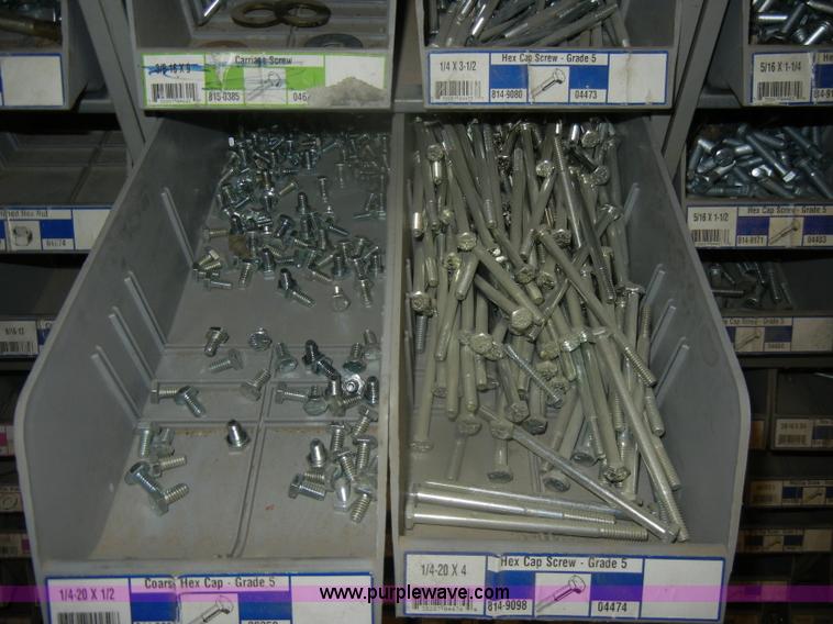 image for item T9515 (9) bins of assorted Grade 5 bolts, nuts, and washers