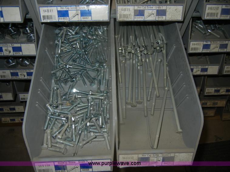 image for item T9515 (9) bins of assorted Grade 5 bolts, nuts, and washers