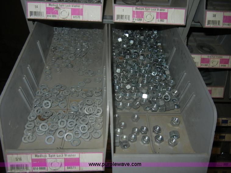 image for item T9515 (9) bins of assorted Grade 5 bolts, nuts, and washers
