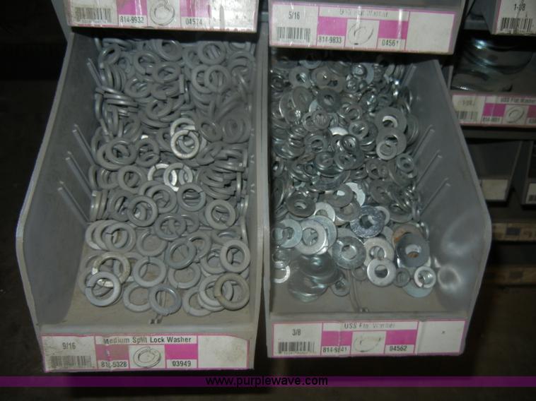 image for item T9515 (9) bins of assorted Grade 5 bolts, nuts, and washers