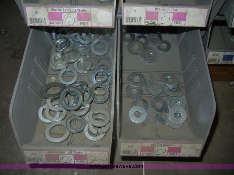 image for item T9515 (9) bins of assorted Grade 5 bolts, nuts, and washers