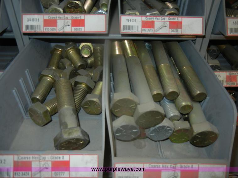 image for item T9516 (10) rows of assorted Grade 8 bolts, screws, nuts, and washers