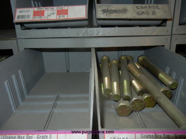 image for item T9516 (10) rows of assorted Grade 8 bolts, screws, nuts, and washers