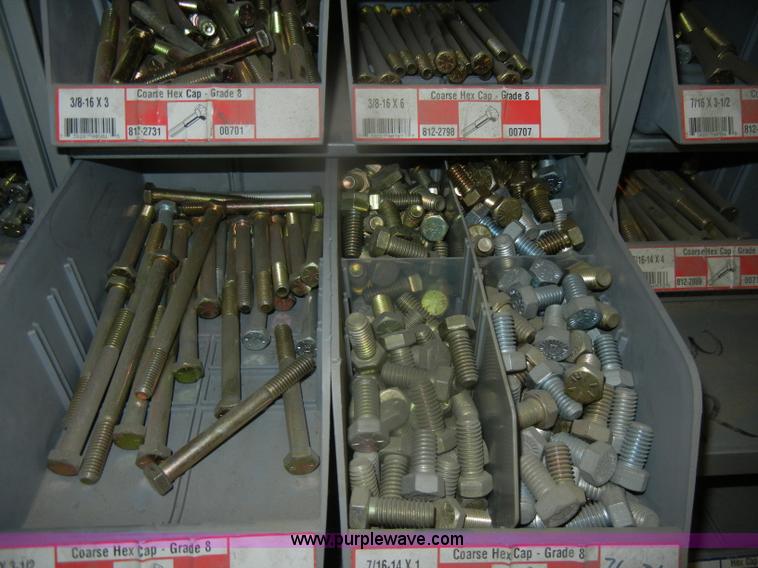 image for item T9516 (10) rows of assorted Grade 8 bolts, screws, nuts, and washers