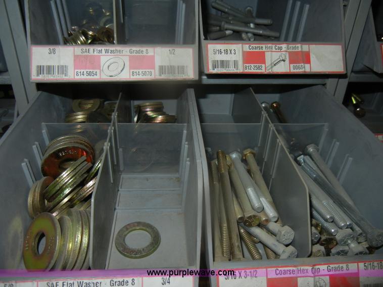 image for item T9516 (10) rows of assorted Grade 8 bolts, screws, nuts, and washers