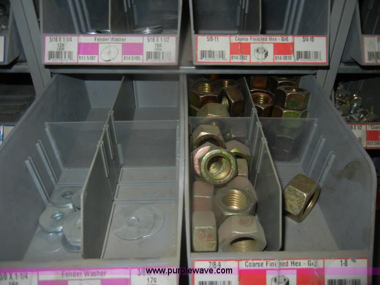 image for item T9516 (10) rows of assorted Grade 8 bolts, screws, nuts, and washers