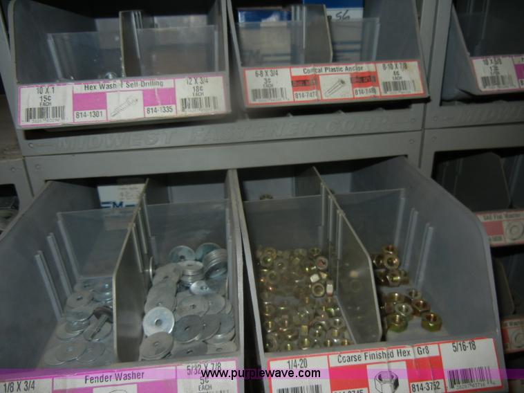 image for item T9516 (10) rows of assorted Grade 8 bolts, screws, nuts, and washers