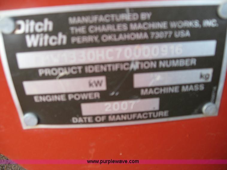 image for item B6393 2007 Ditch Witch 1330H walk behind trencher