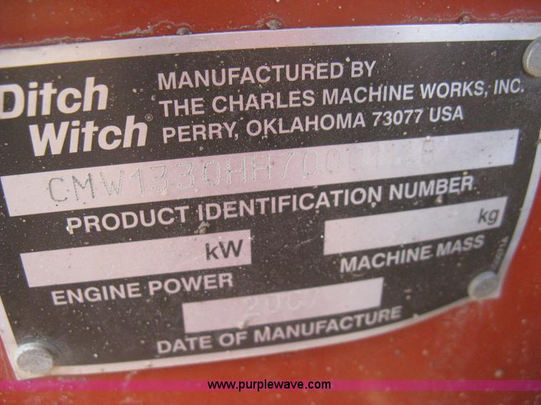 image for item B8325 2007 Ditch Witch 1330 walk behind trencher