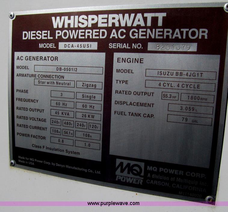 image for item D7018 2006 Multiquip portable generator