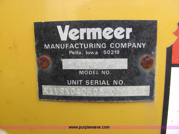 image for item E2526 2005 Vermeer RT200 walk behind trencher