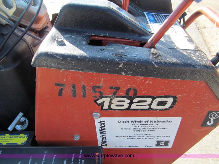 image for item E5726 2007 Ditch Witch 1820H walk behind trencher