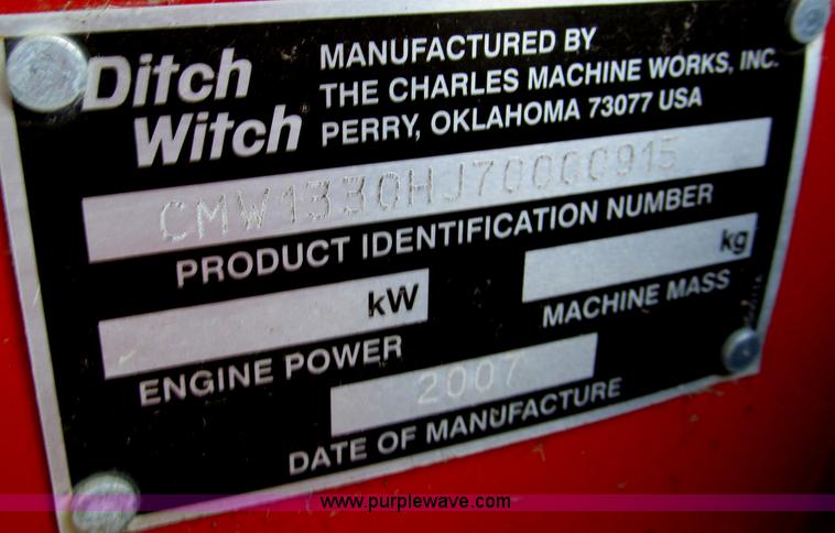 image for item E5727 2007 Ditch Witch 1330H walk behind trencher