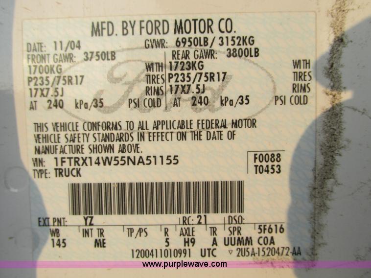 image for item F4049 2005 Ford F150 XLT SuperCab pickup truck