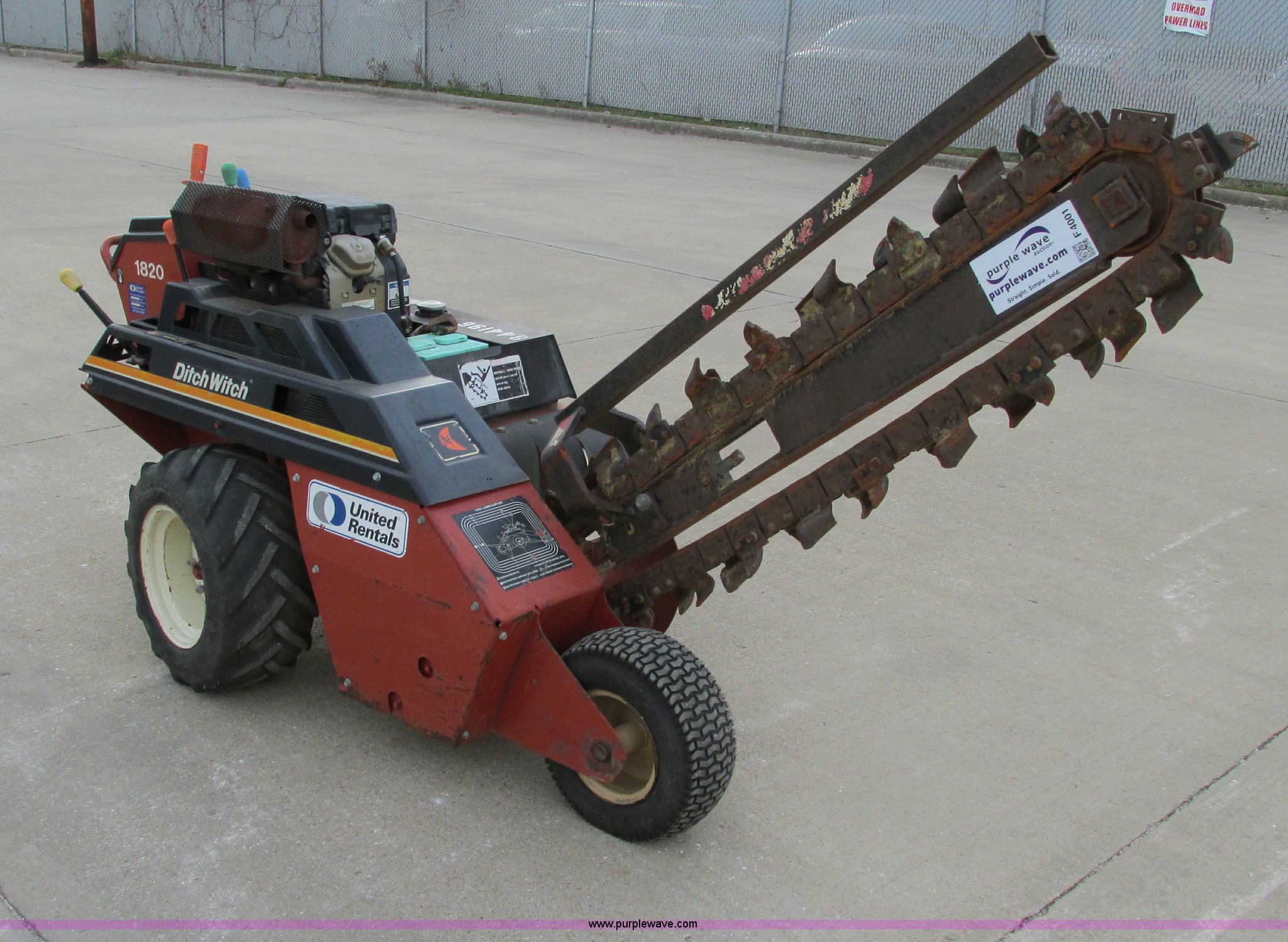2006 Ditch Witch 1820 walk behind trencher in Urbana, IL Item F4001