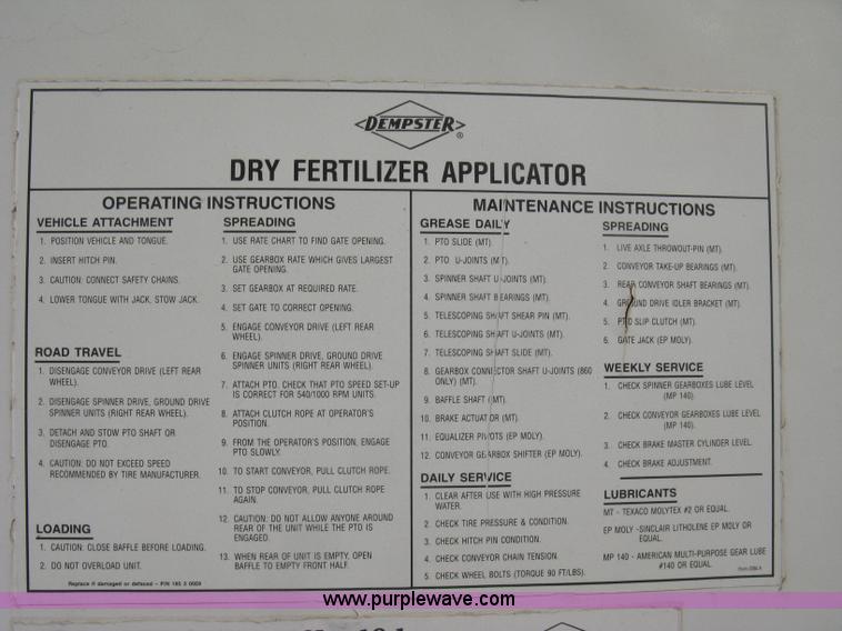 image for item B8332 Dempster Clipper 200S fertilizer spinner/spreader