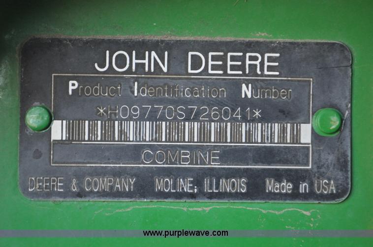 image for item C3230 2008 John Deere 9770 STS RWA combine