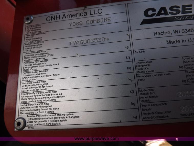 image for item F6319 2010 Case IH 7088 AFS combine