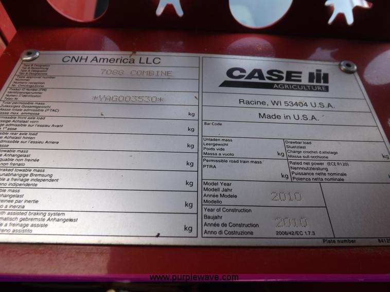 image for item F6319 2010 Case IH 7088 AFS combine