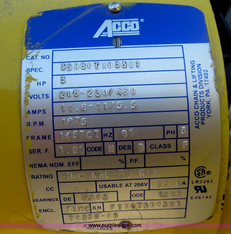 image for item F4664 Handling Systems Inc 3 ton overhead crane