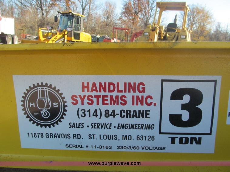 image for item F4664 Handling Systems Inc 3 ton overhead crane
