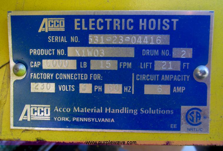 image for item F4664 Handling Systems Inc 3 ton overhead crane