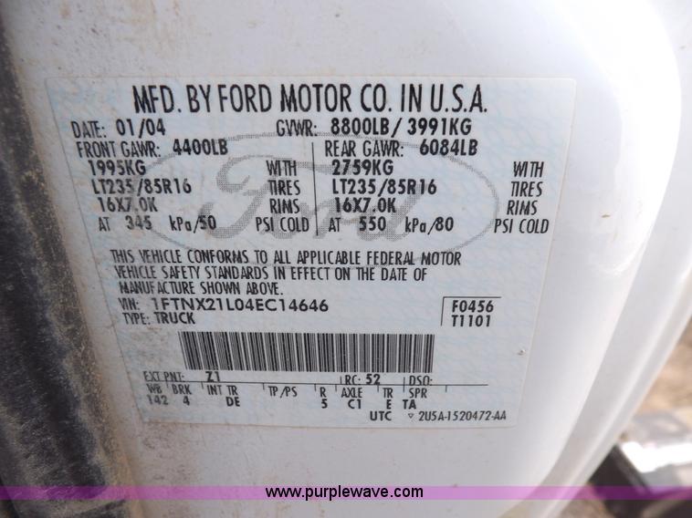 image for item F6301 2004 Ford F250 XLT Super Duty