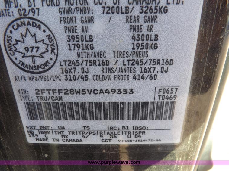 image for item F6308 1997 Ford F250 XL pickup truck