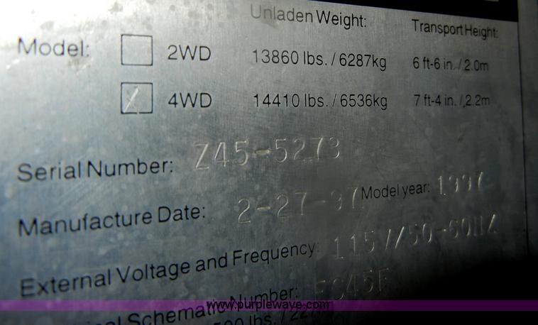 image for item D4654 1997 Genie Z-45/22 boom lift